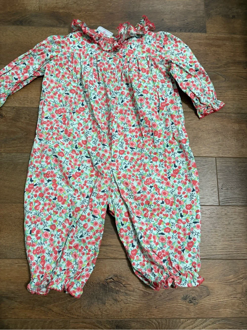 Castles & Crowns Floral Smocked Long Sleeve Romper 6-9M